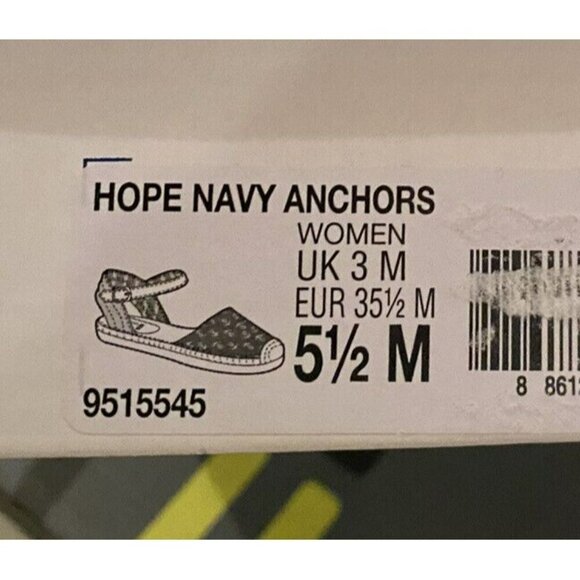 New Sperry Anchors Hope Navy Patriotic Espadrilles Sandals Rope Women’s Sz 5.5M - Picture 2 of 2